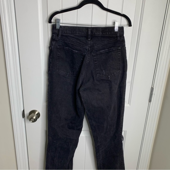 Abercrombie Fitch black 90s straight ultra high rise distressed jeans size 28 - Picture 10 of 10